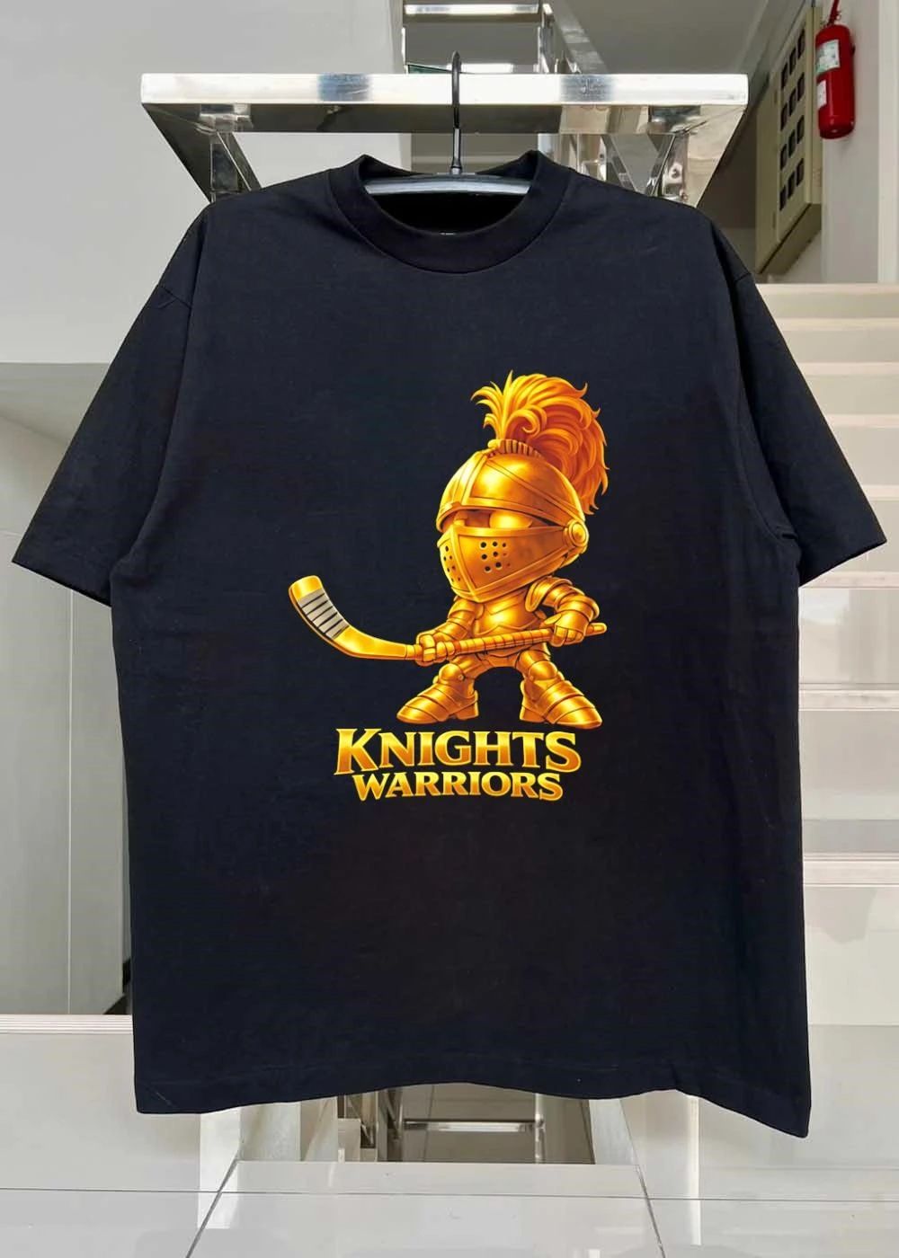 Gold Knight Hockey Player Knights Warriors T-Shirt