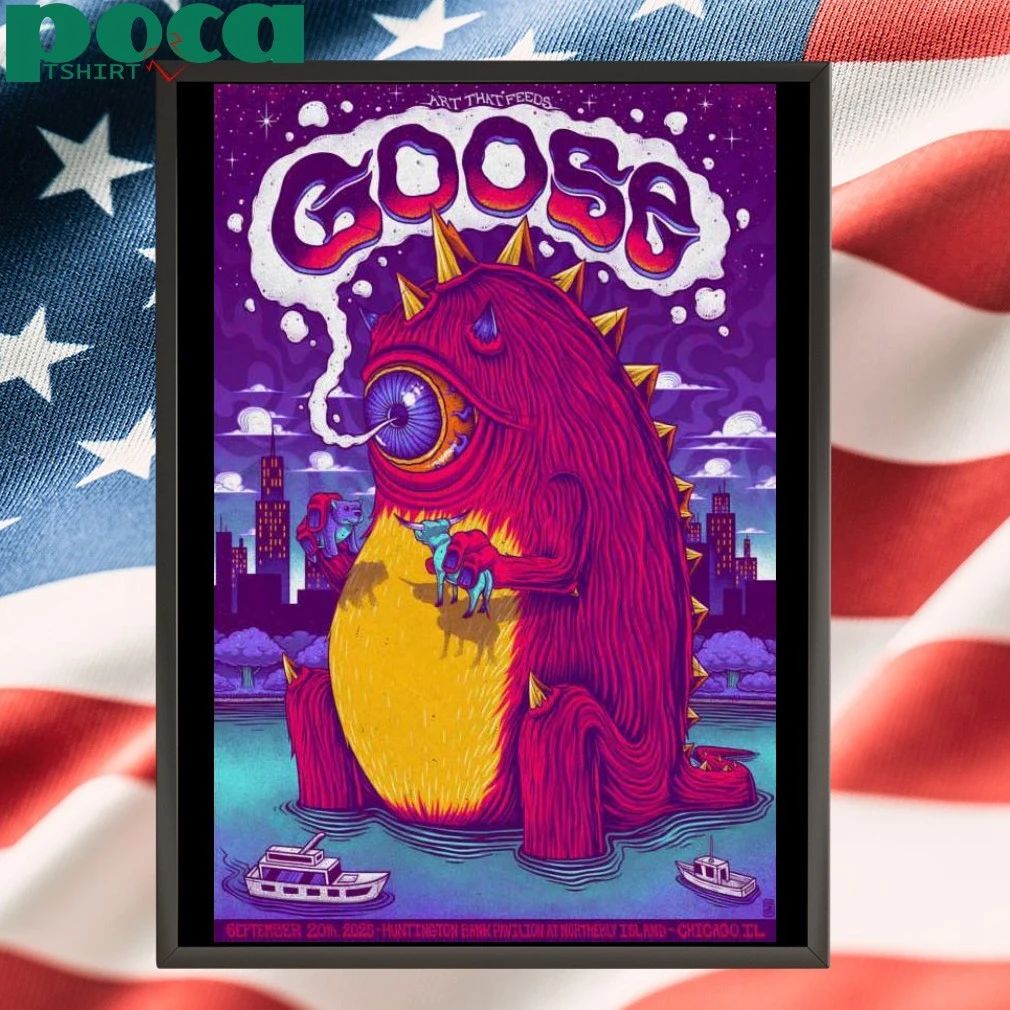 Poster New Goose Sep 20 2025 Huntington Bank Pavilion T-shirt