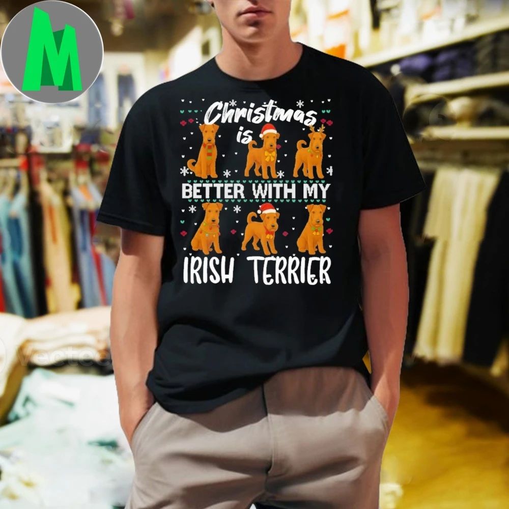 Christmas is better with Irish Terrier Shirt