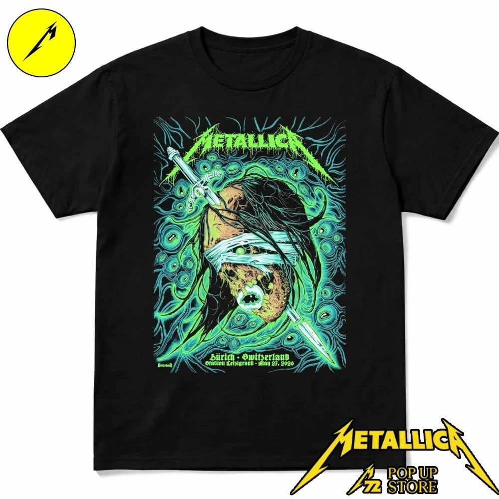 Metallica M72 Zurich 2026 Tour Poster By Mark Richards Stadion Letzigrund, Switzerland Shirt
