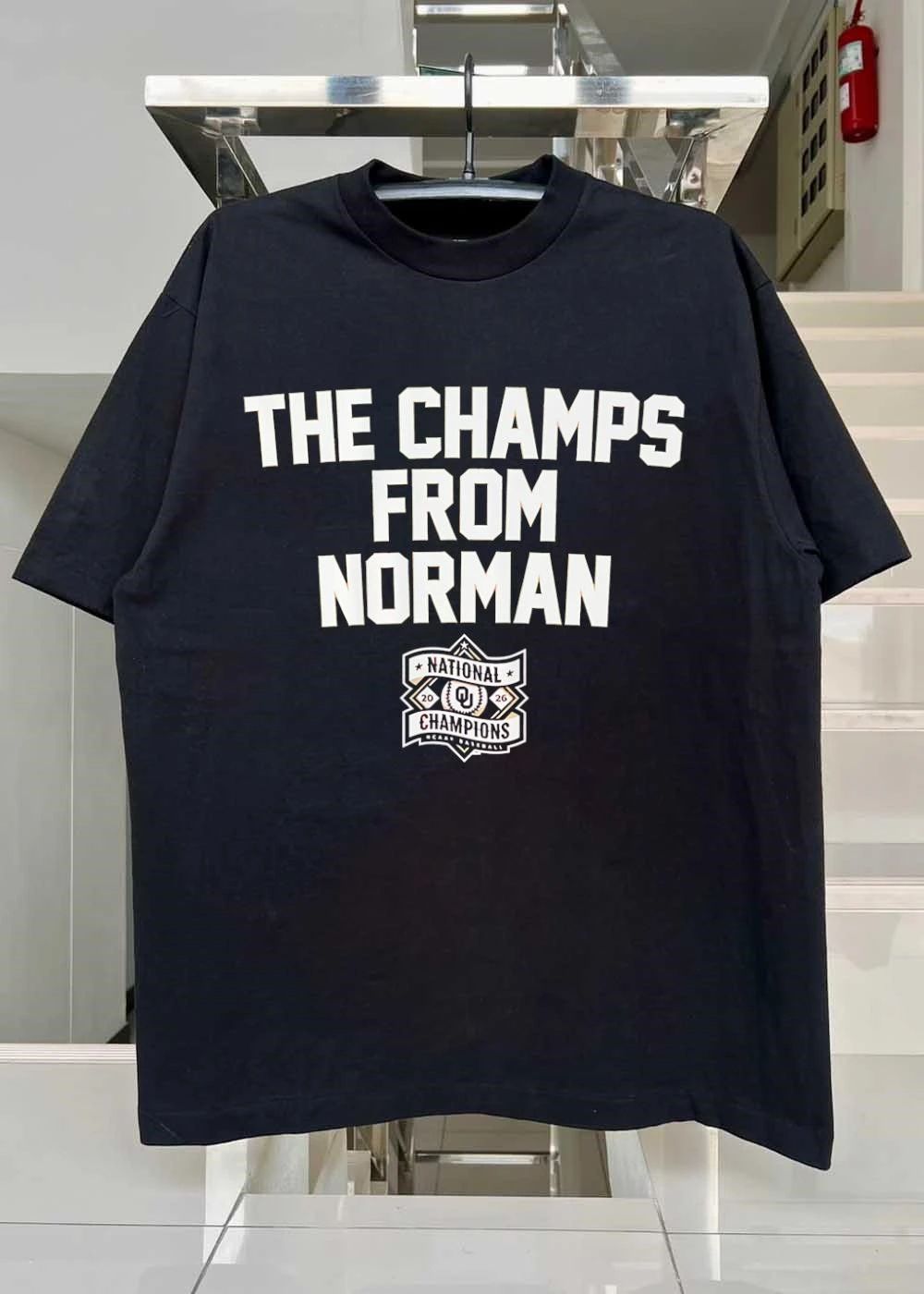 Oklahoma Sooners Apparel The Champs from Norman National Champions Baseball Shirt