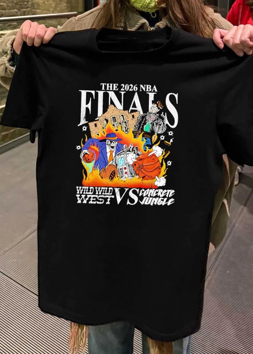 The 2026 NBA Finals Wild Wild West vs Concrete Jungle Spurs Knicks Skeleton shirt