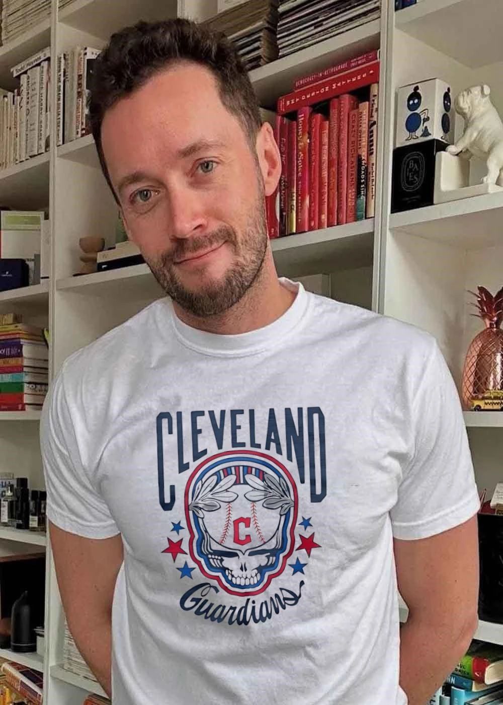 Cleveland Guardians Skull Baseball Laurel Wreath Stars Sport Fan T-Shirt