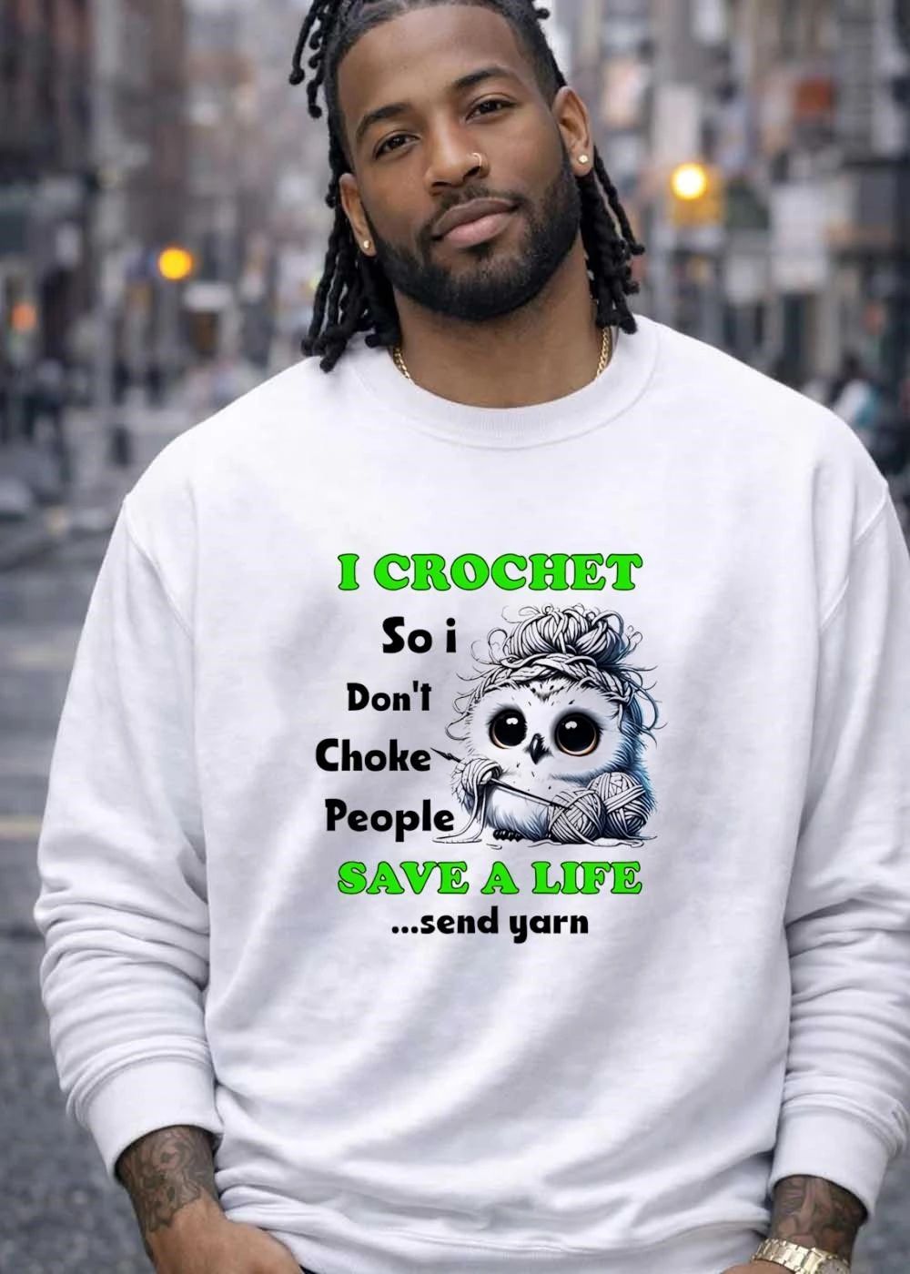 Crochet Owl Gift I Crochet So I Don’t Choke People Save A Life Send Yarn T-Shirt