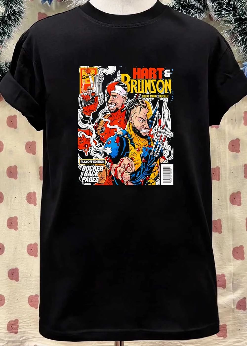 Lucky Mong x Bocker Hart and Brunson Playoff Edition Bocker Back Pages T-Shirt