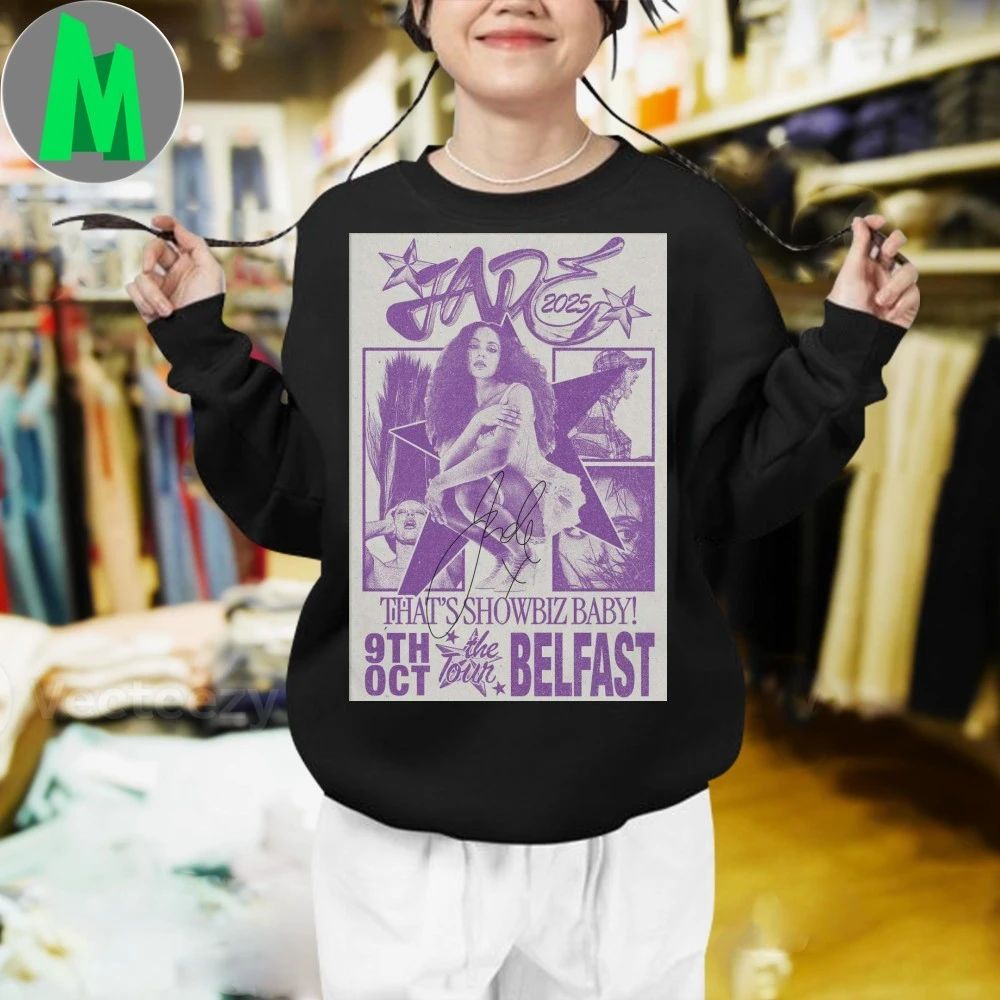 JADE That’s Showbiz Baby! Tour in Belfast Oct 9 2025 Poster Shirt