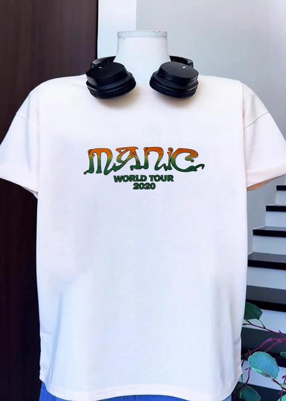Halsey Manic World Tour 2020 Logo Tan Cotton shirt