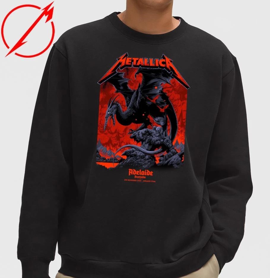 Metallica M72 Adelaide Pop-Up T-Shirt Ken Adelaide Australia Oval Taylor Design T-Shirt