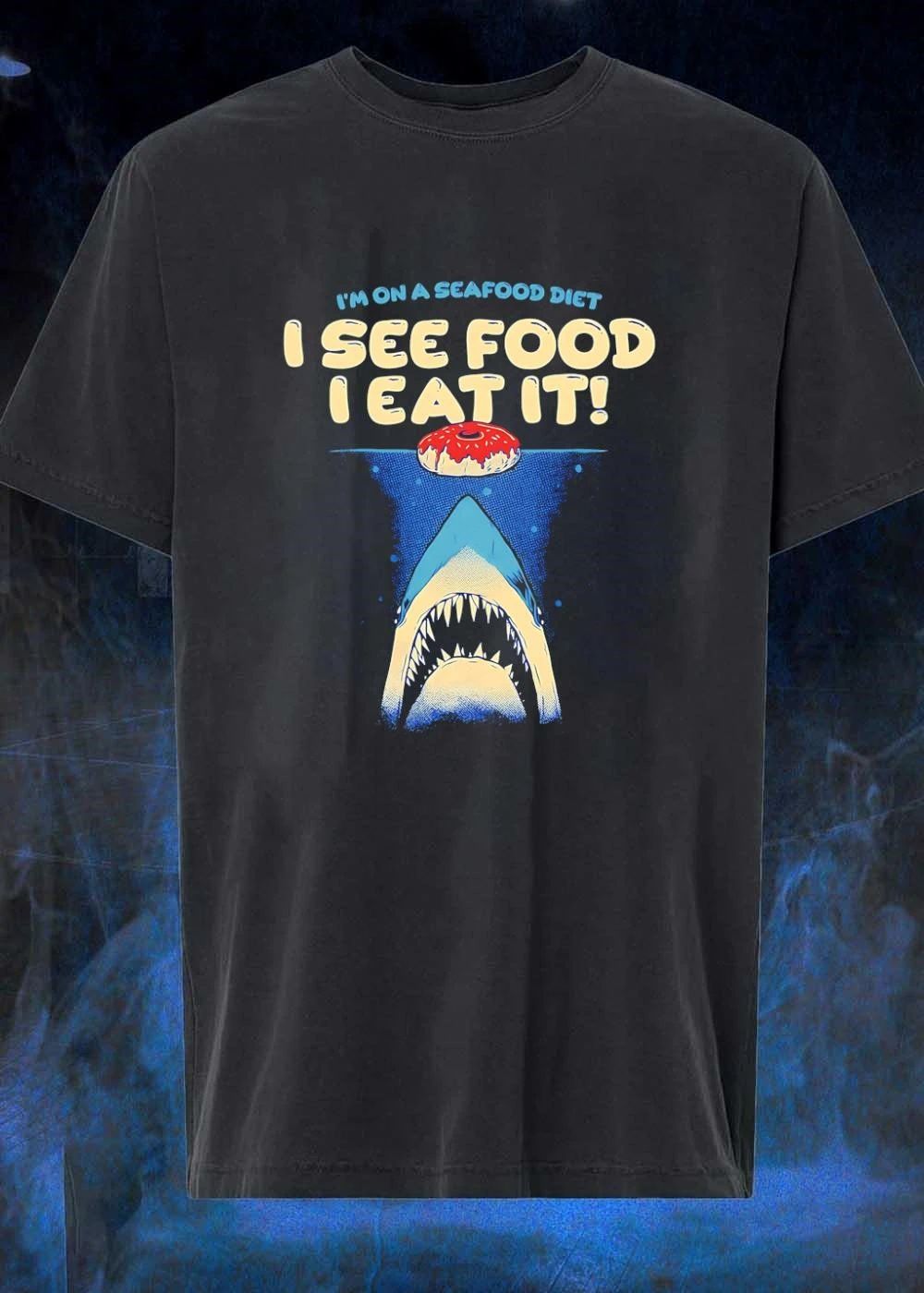 Seafood Diet I See Food I Eat It Shark Donut Shirt