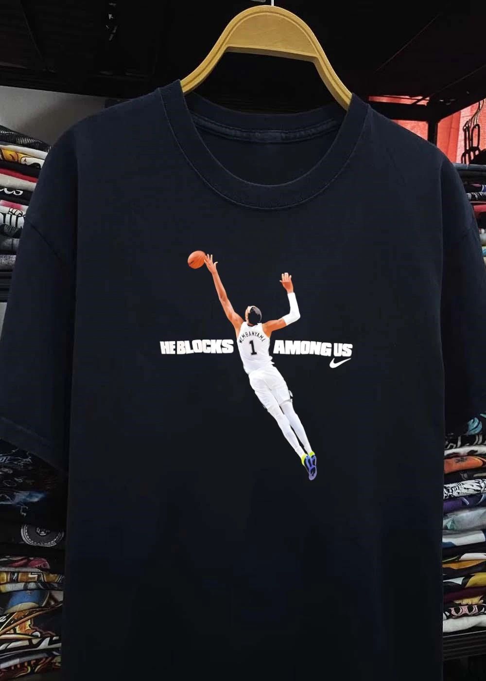 Victor Wembanyama San Antonio Spurs Basketball NBA he blocks among us shirt