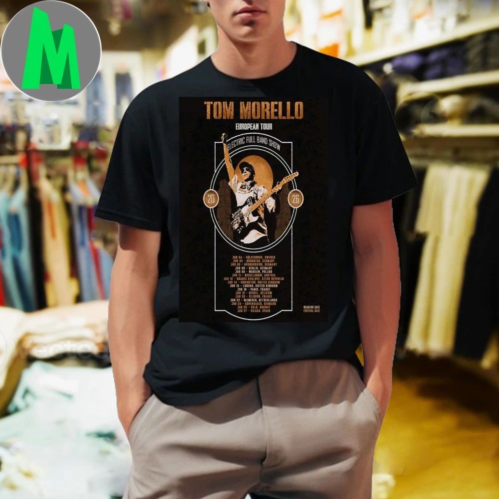 Original Tom Morello European Tour 2026 Poster Shirt