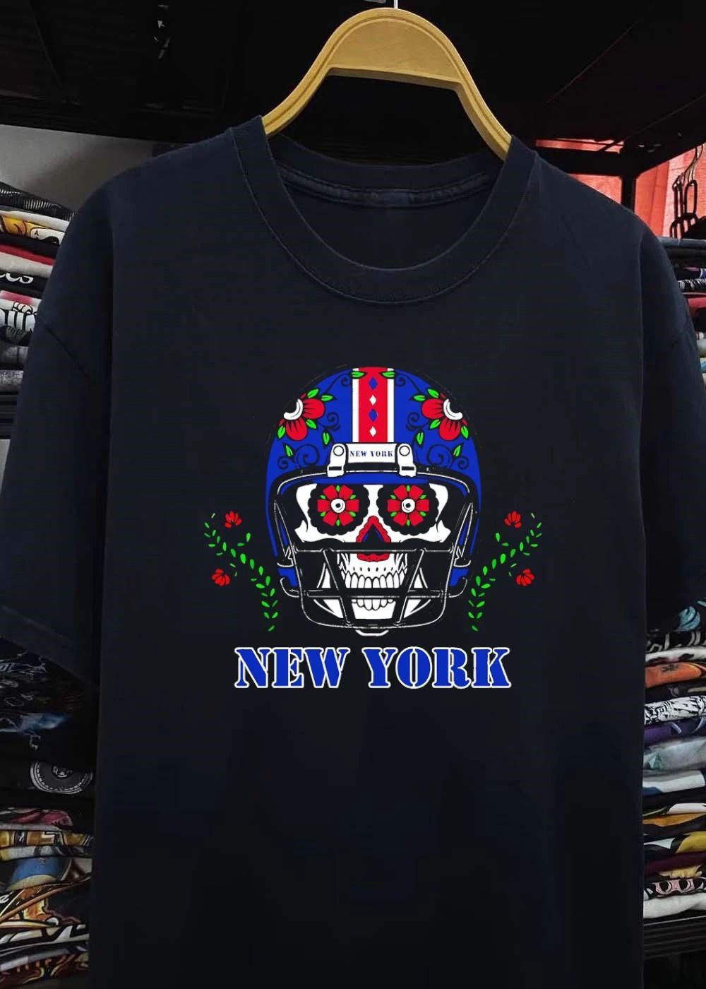 Sugar Skull Football Helmet New York Giants T-Shirt