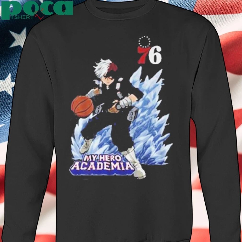Hyperfly x NBA x My Hero Academia Todoroki Shoto Philadelphia 76ers shirt