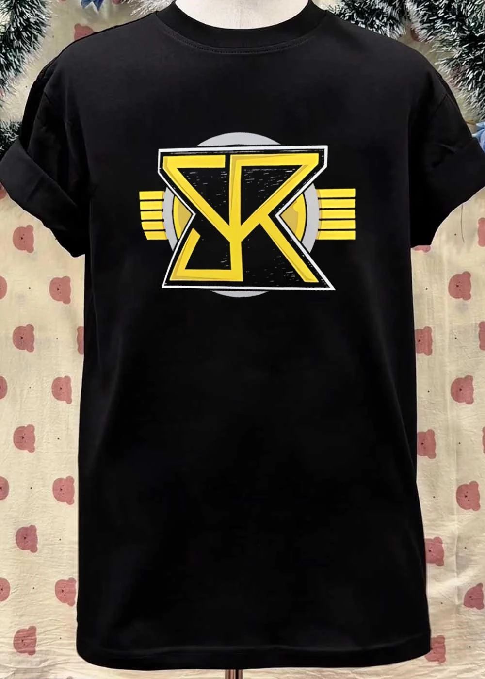 SR Logo Symbol Emblem Icon Design Yellow Gray Graphic T-Shirt
