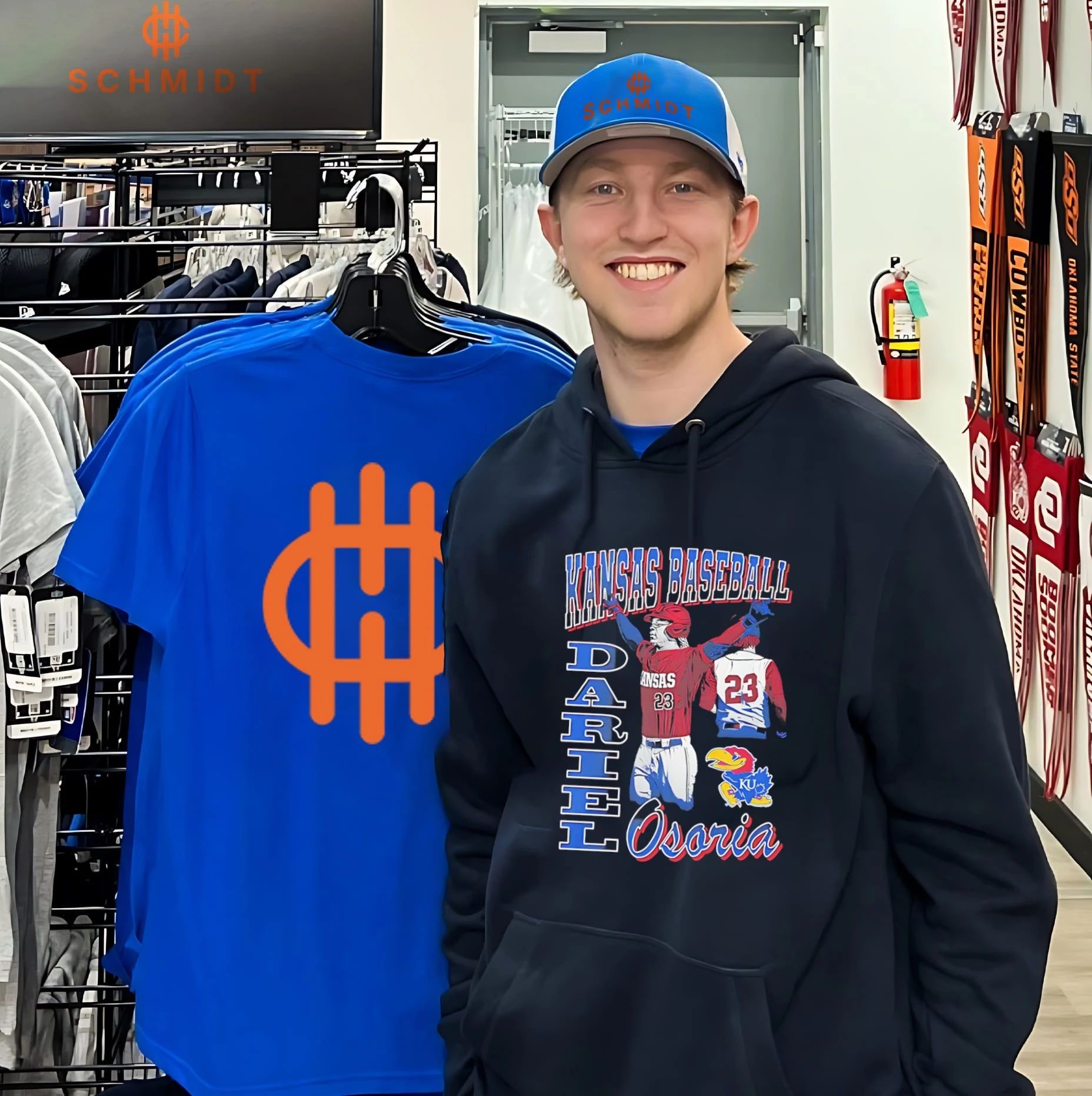 Kansas Baseball Dariel Osoria portrait vintage shirt