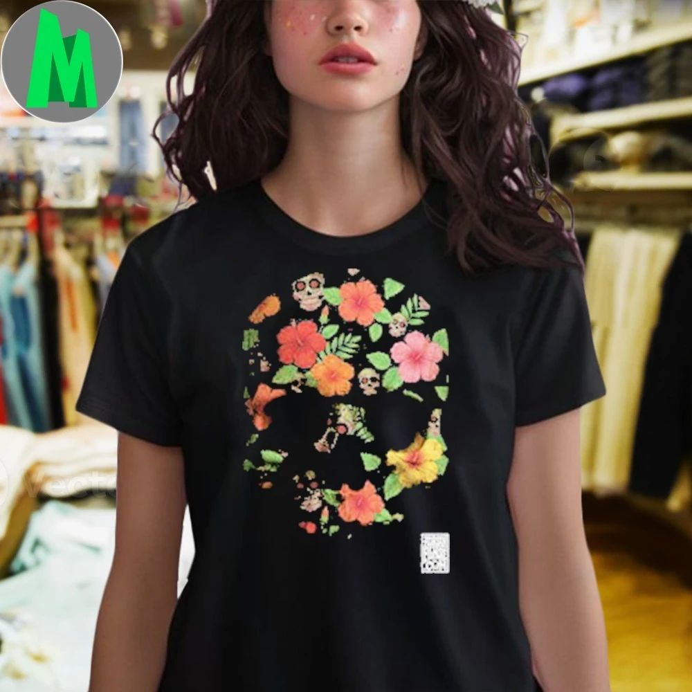 Original Black Hibiscus AF Skull Shirt