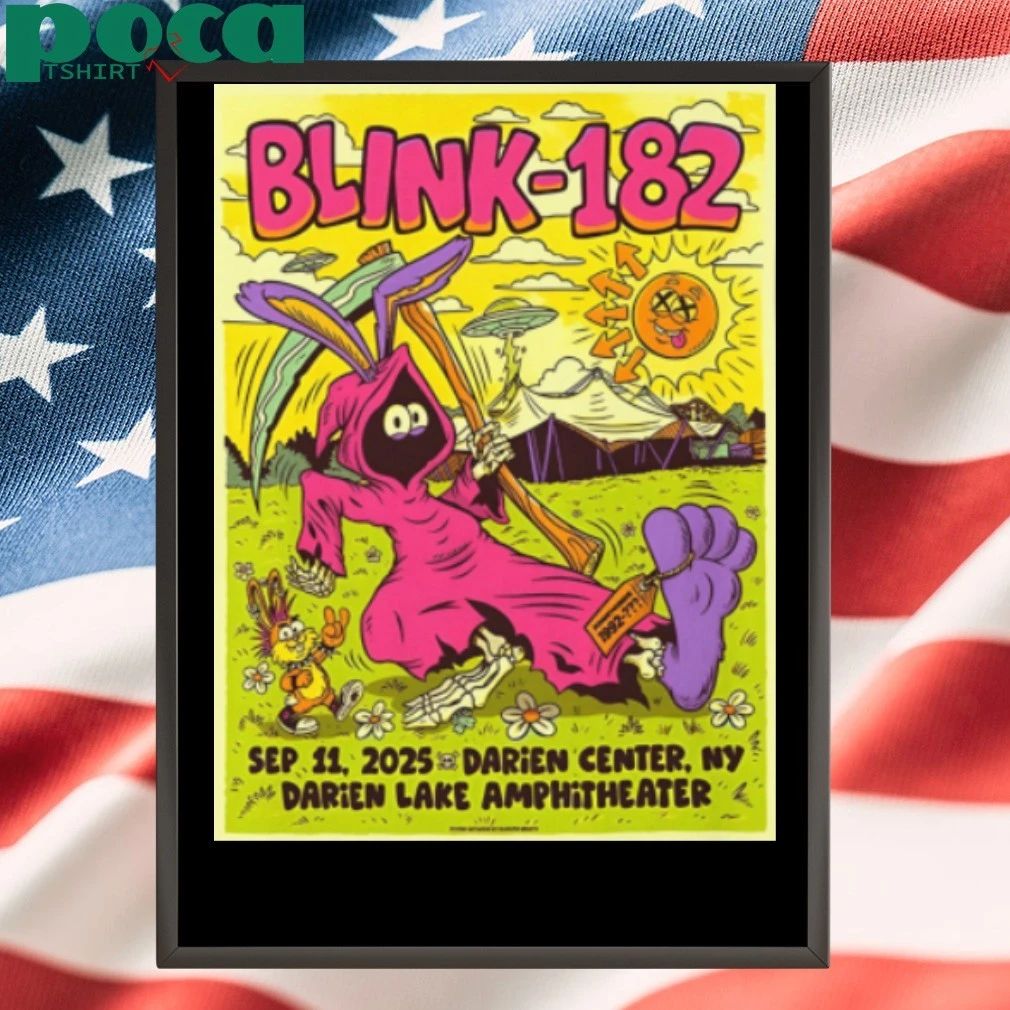 Sep 11 2025 Blink 182 Darien Lake Amphitheater In Darien Center NY Poster T-shirt
