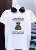 Turtle Lover Take Care Avoid Accidents Spare Parts Old Models No Longer Stock T-Shirt