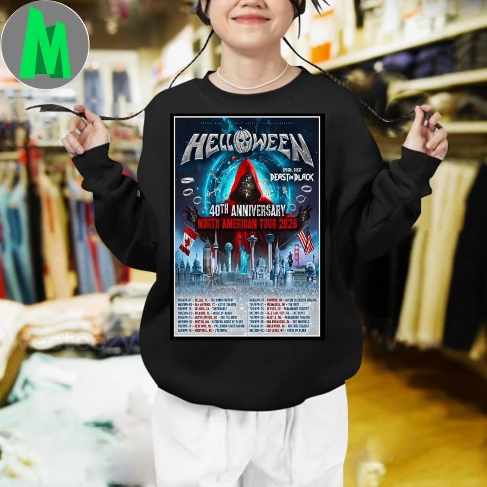 Helloween 40th Anniversary North American Tour 2026 Poster Shirt