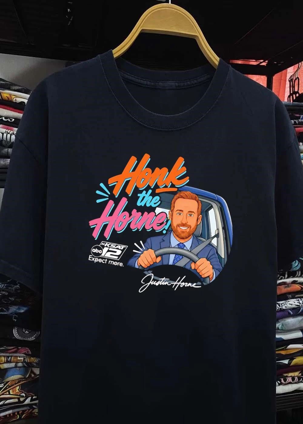 Justin Horne Honk the Horne KSAT 12 Expect More T-Shirt