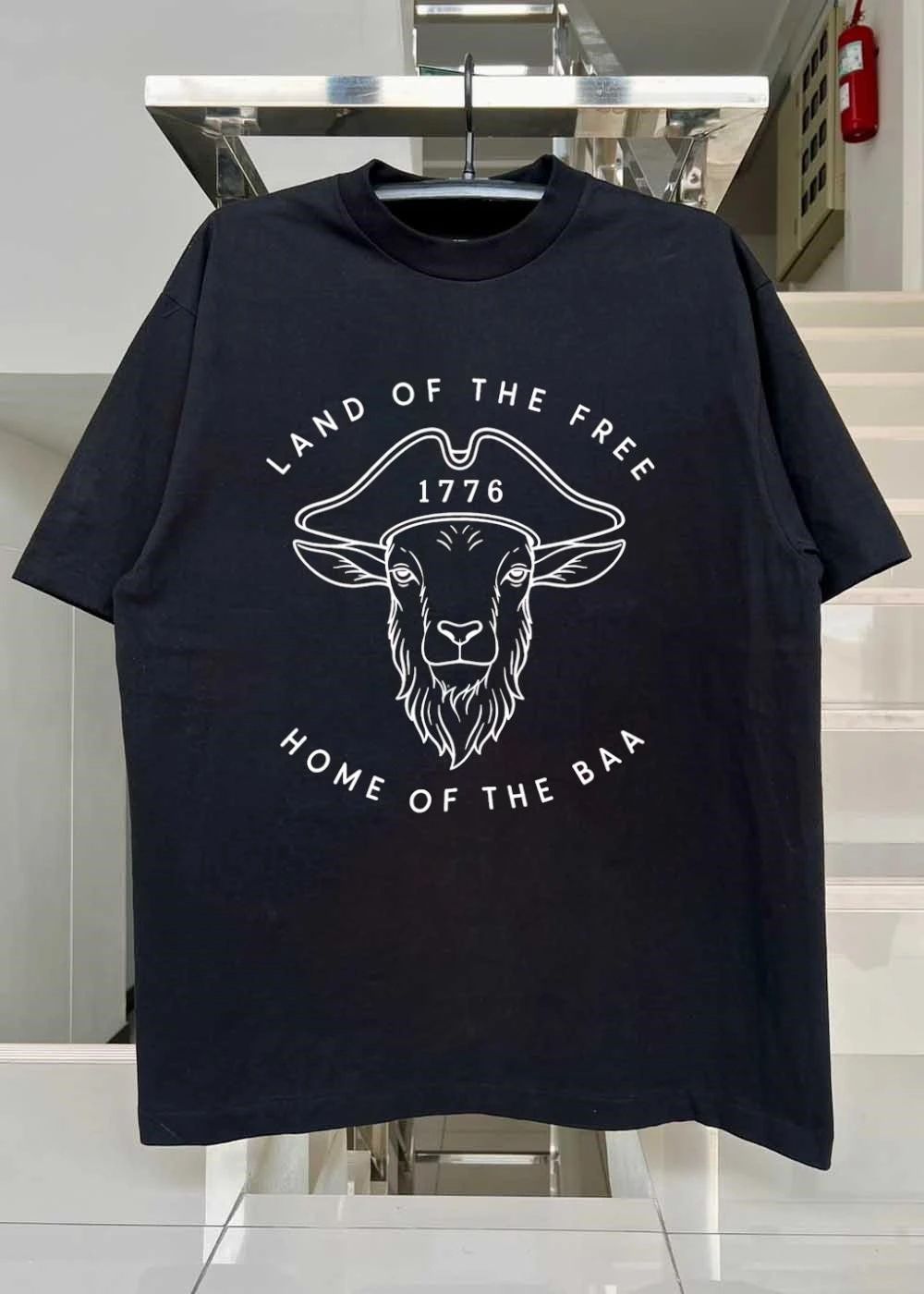 1776 Apparel Land of the Free Home of the BAA Goat T-Shirt