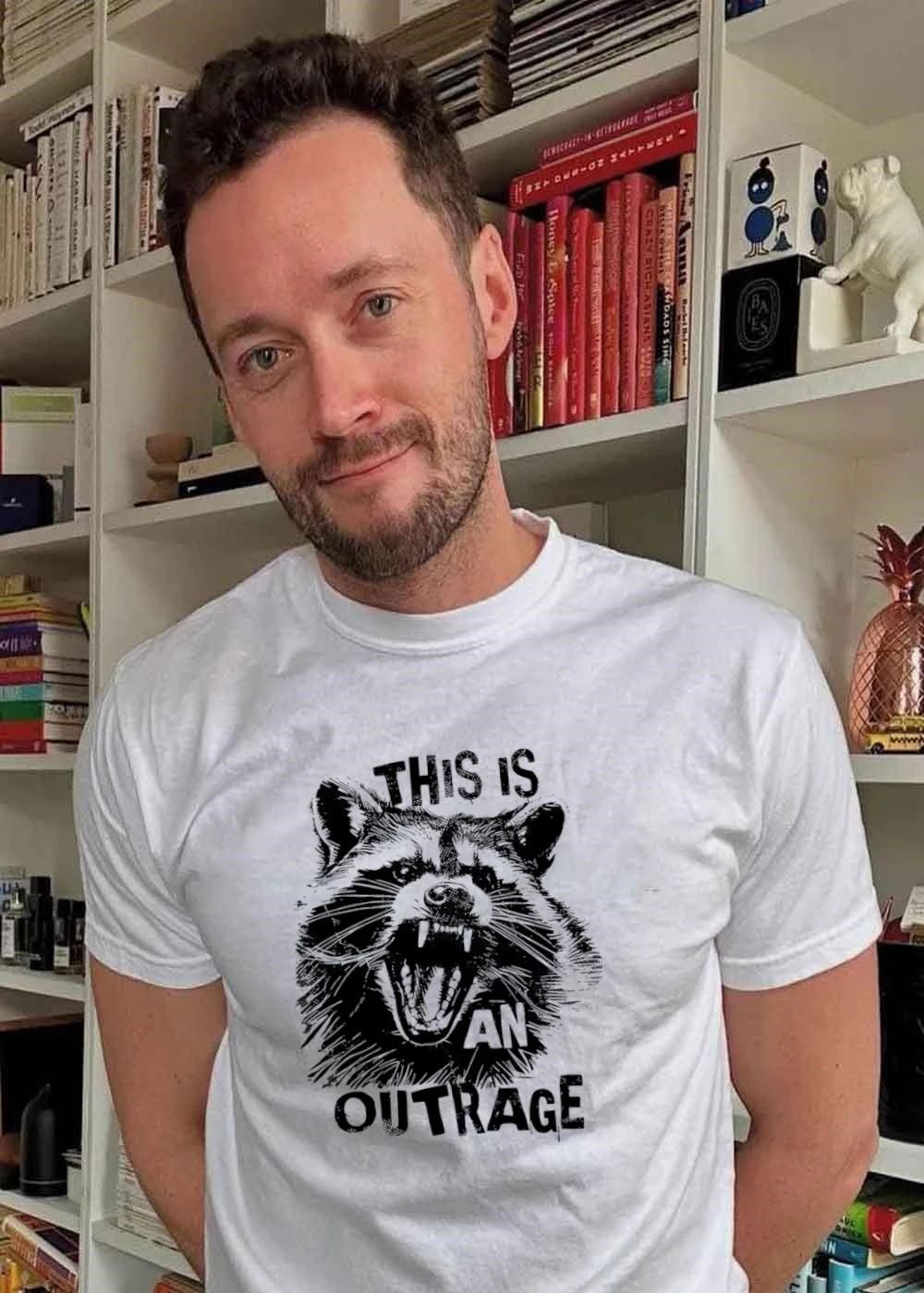 This Is An Outrage Angry Raccoon Graphic Shirt
