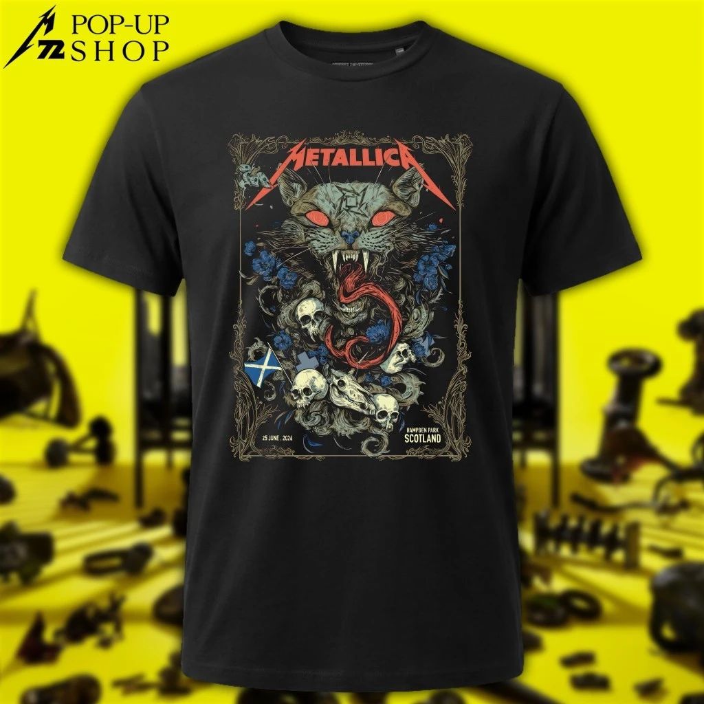 Limited Edition Metallica Hampden Park Shirt – Glasgow 2026 Wolf Skull Jack White Duck Art