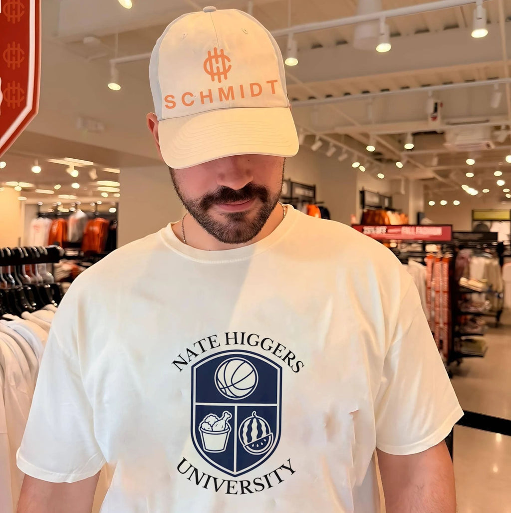 Nate Higgers University basketball fried chicken shirt