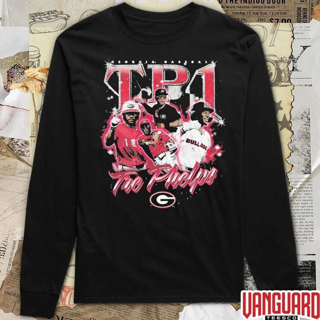 Tre Phelps III Georgia Bulldogs Baseball TP1 90s Graphic t-shirt