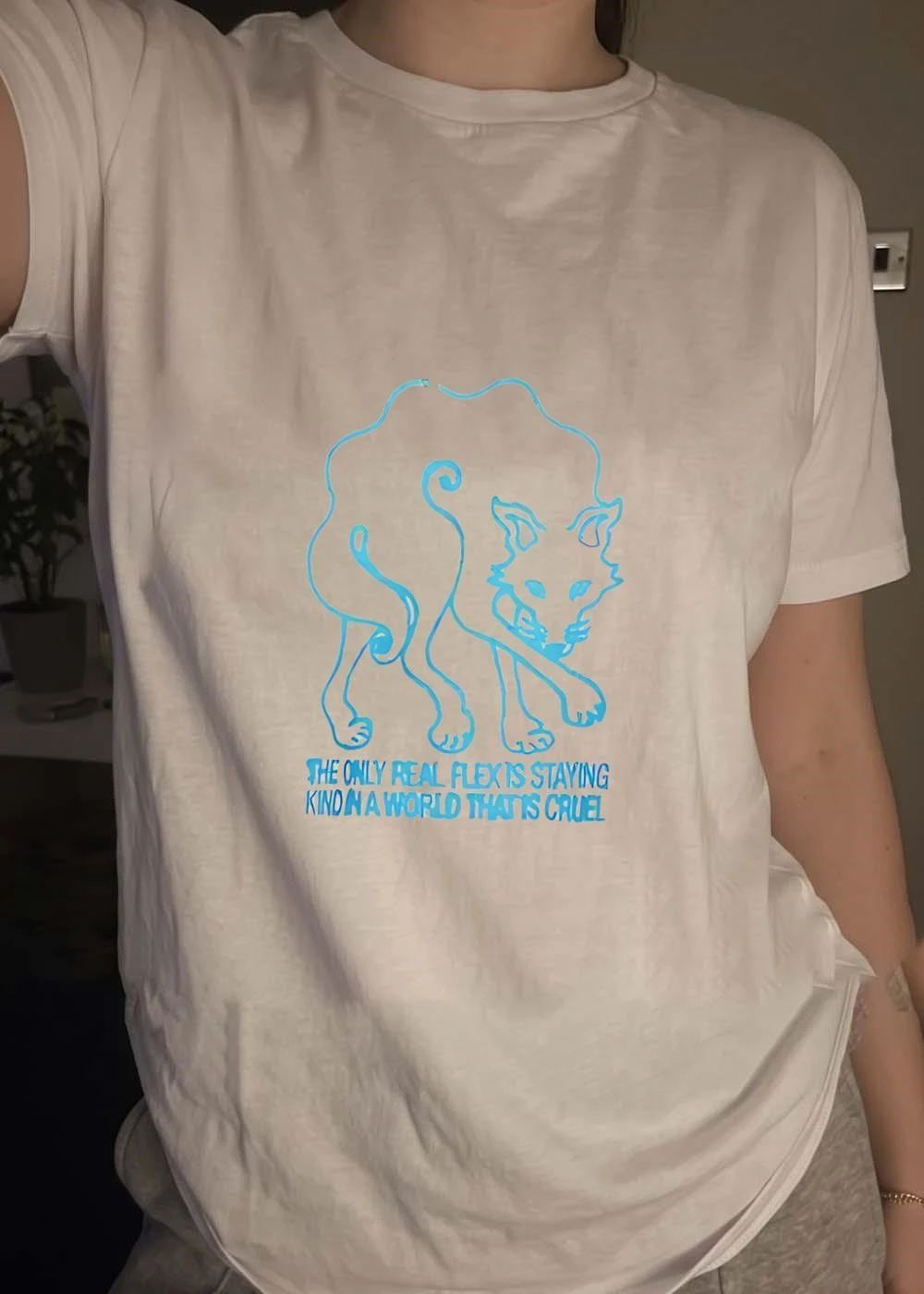 Wolf Walking The Only Real Flex Is Staying Kind in a World That Is Cruel T-Shirt