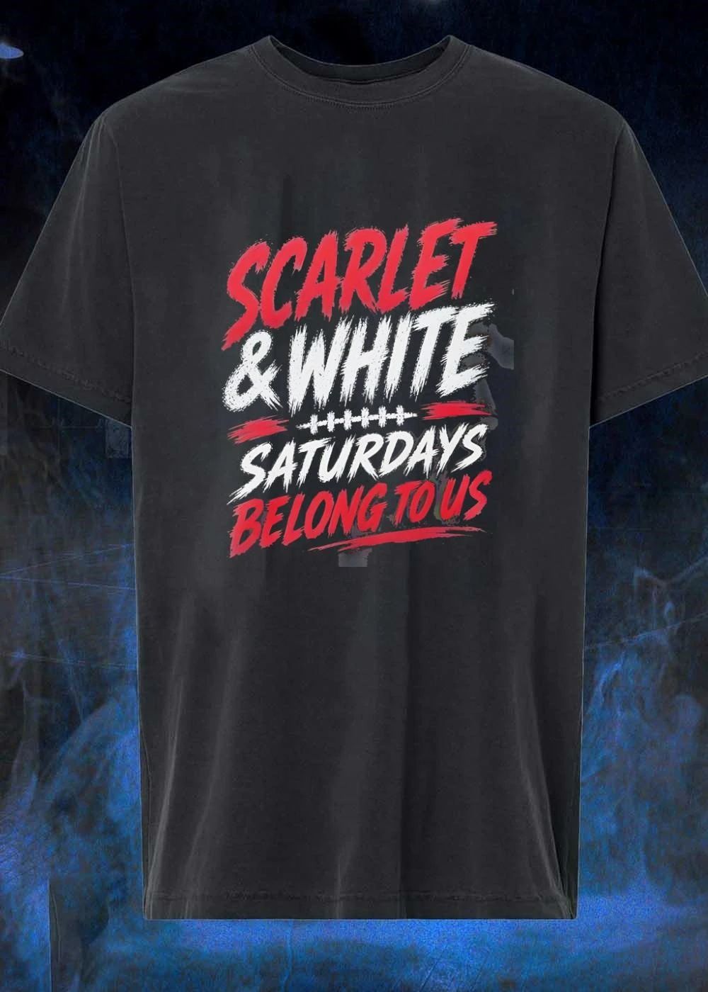 Scarlet and White Saturdays Belong to Us Football Fan T-Shirt