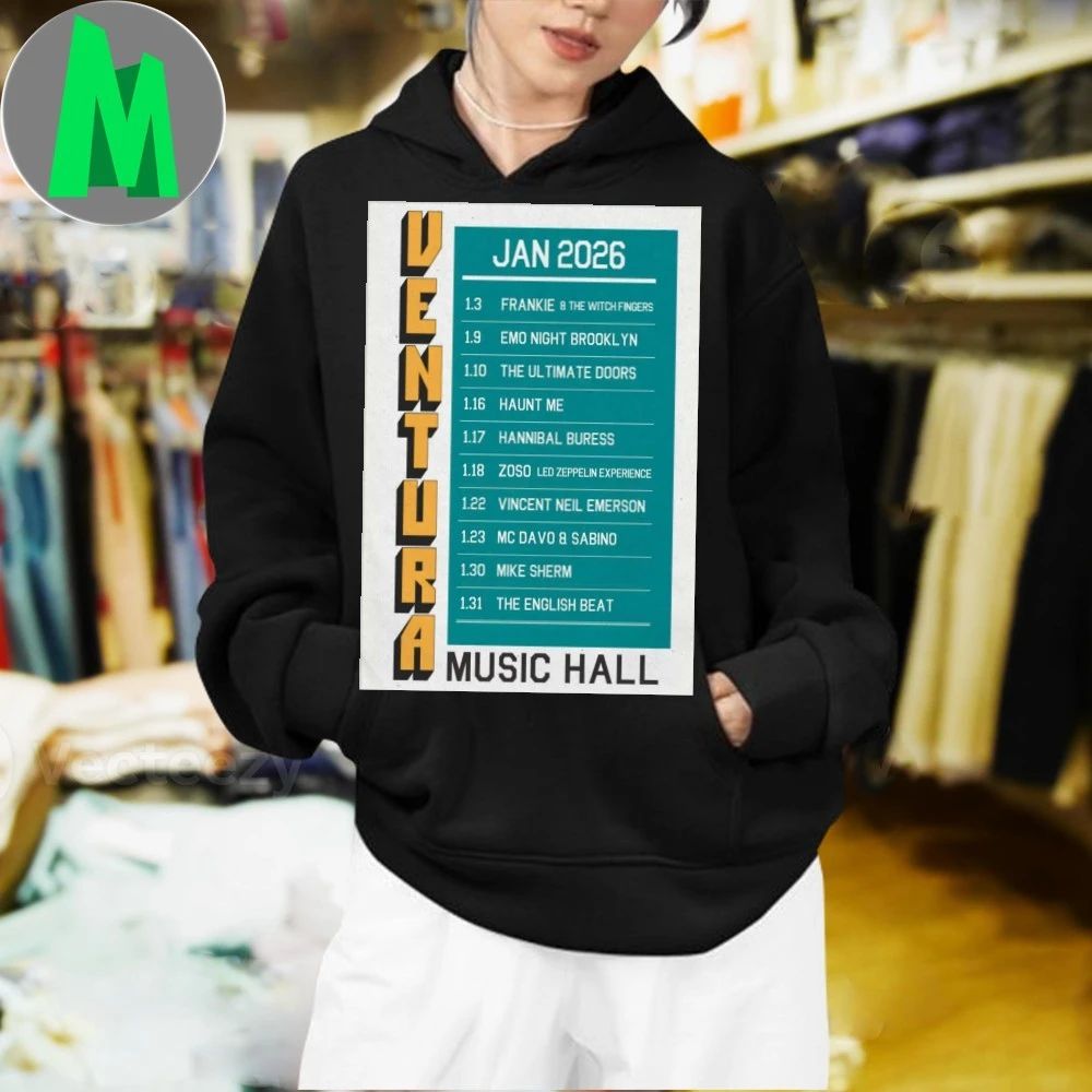 Ventura Music Hall Tour January 2026 Poster Shirt