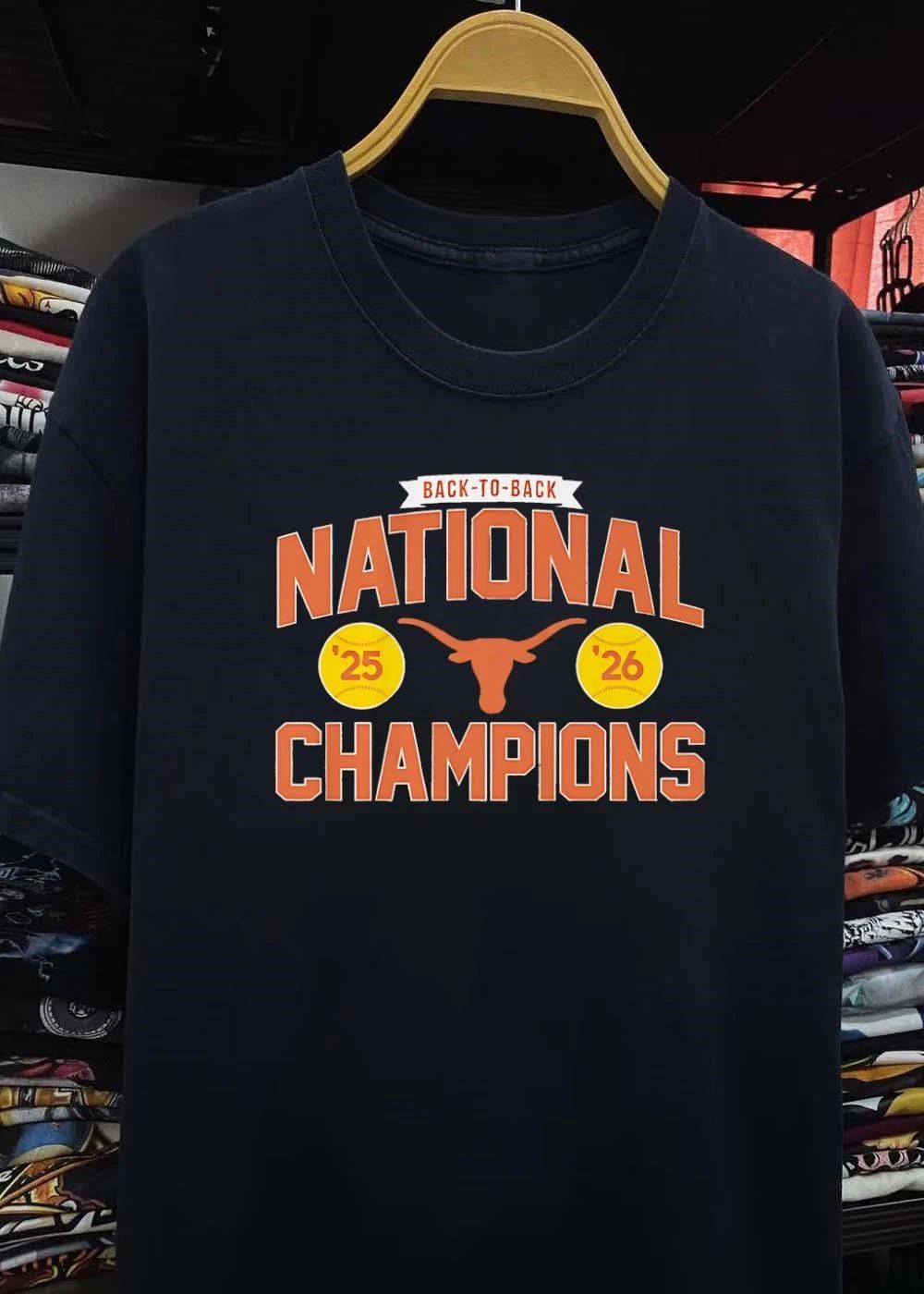 Back To Back National Champions 2025 2026 NCAA Softball Texas Longhorns Shirt