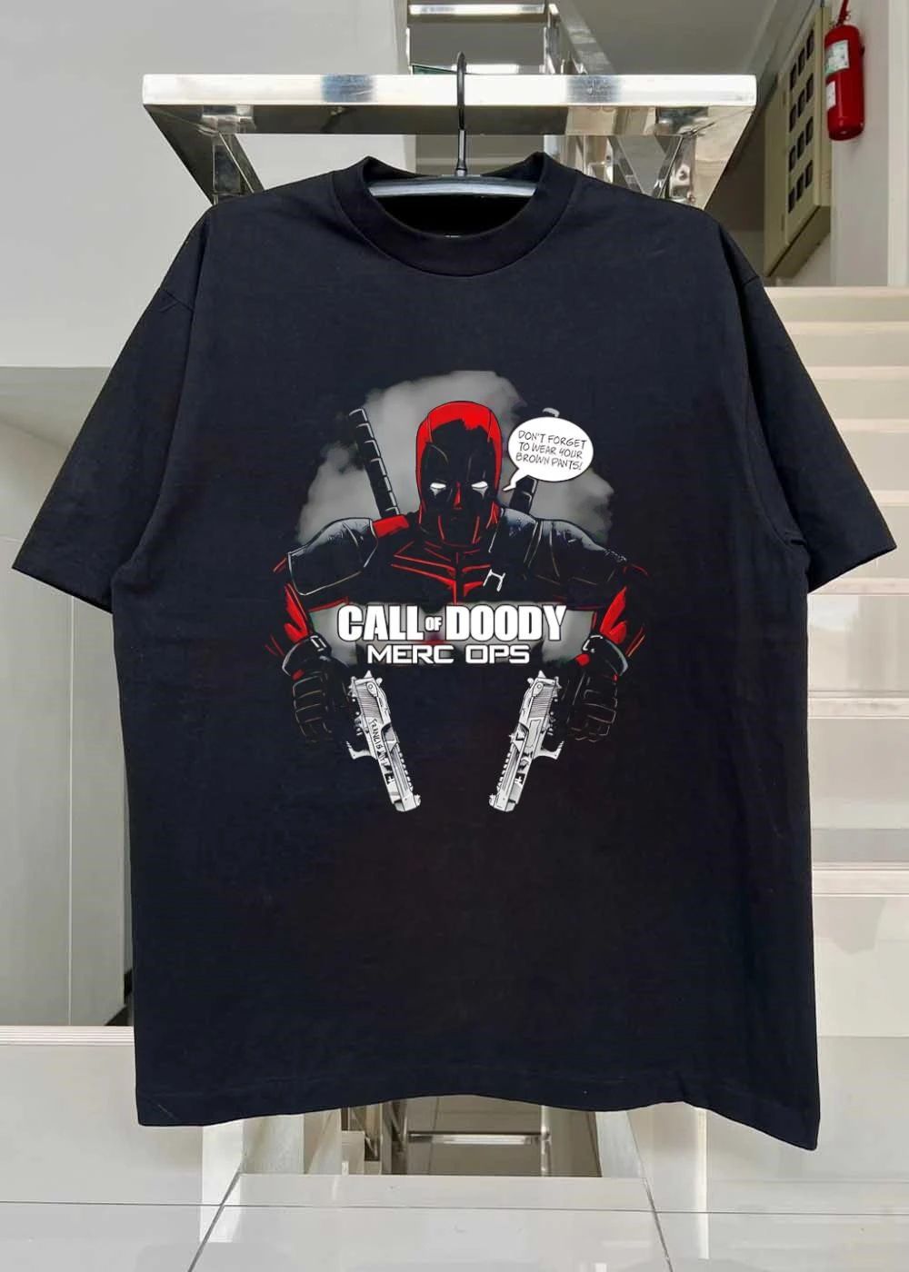 Brown Pants Call Of Doody Merc Ops Deadpool Shirt