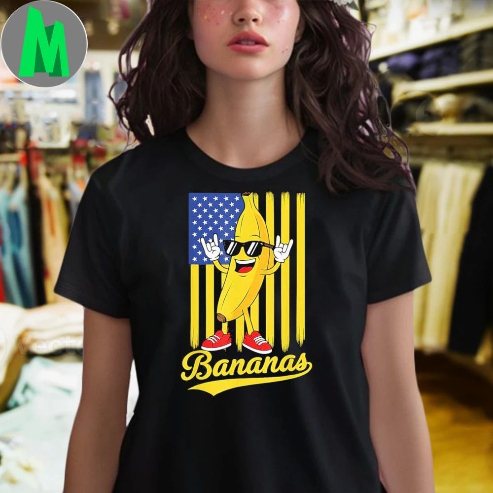 Cool Banana American Flag Funny Fruit Shirt