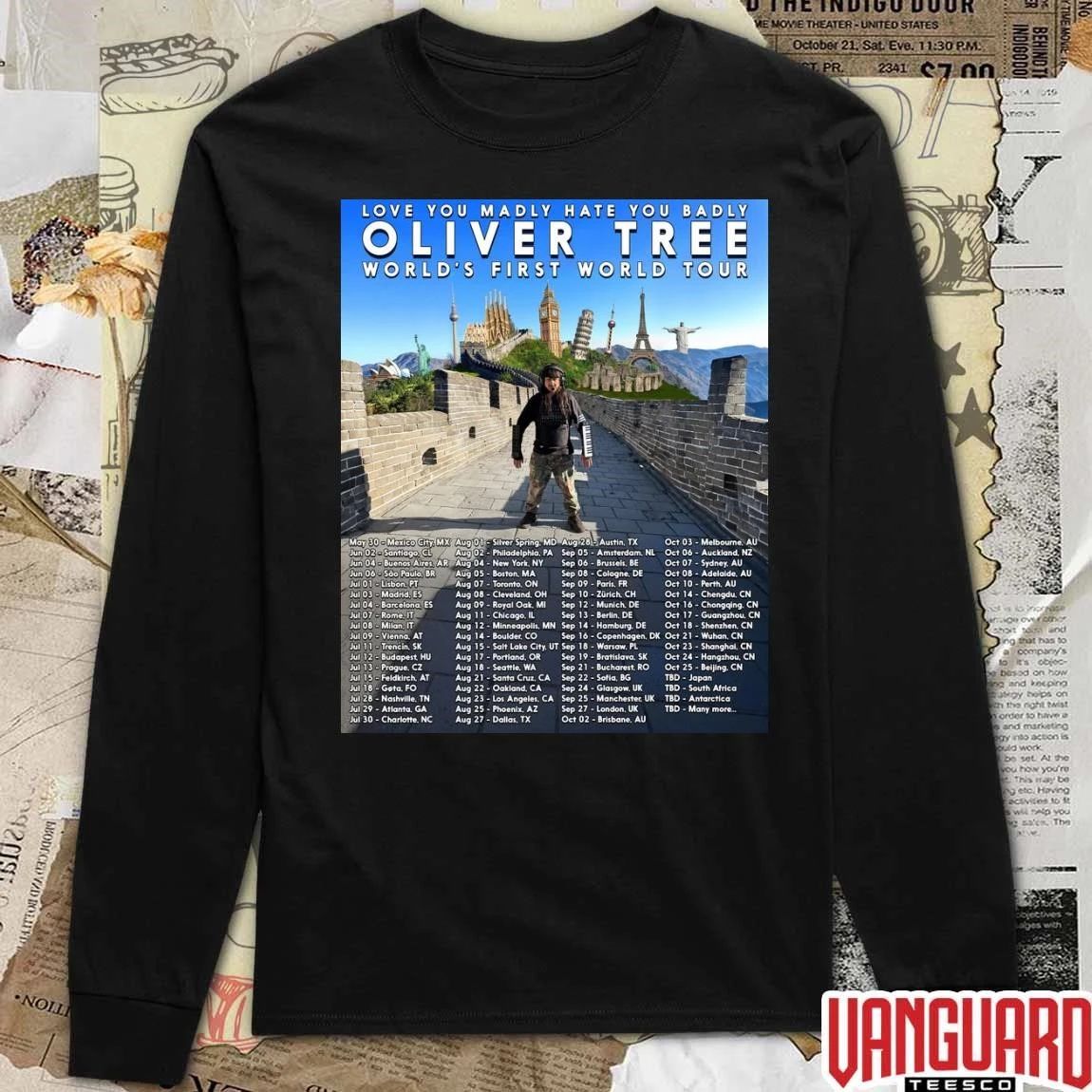 2026 Oliver Tree Love You Madly Hate You Badly World’s First World Tour Poster t-shirt