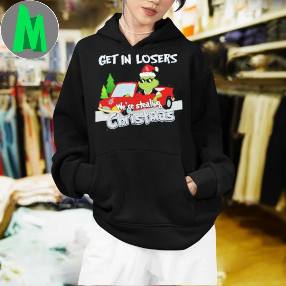 Chicago White Sox Grinch Christmas Get In Losers We’re Stealing Christmas Holiday Logo Shirt