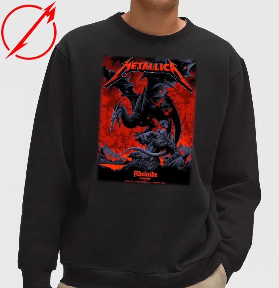 Metallica at Adelaide Oval in Adelaide, Australia on November 5, 2025, on the M72 World Tour T-Shirt