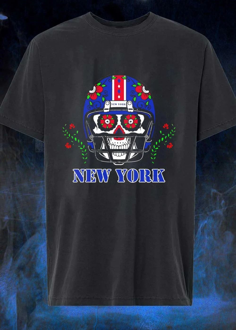 Sugar Skull Football Helmet New York Giants T-Shirt