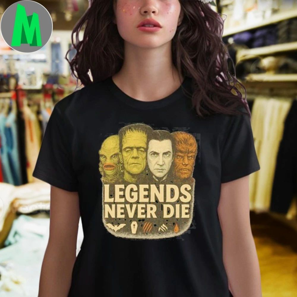 Horror Movie Monsters Inspired Legends Never Die 2025 Shirt