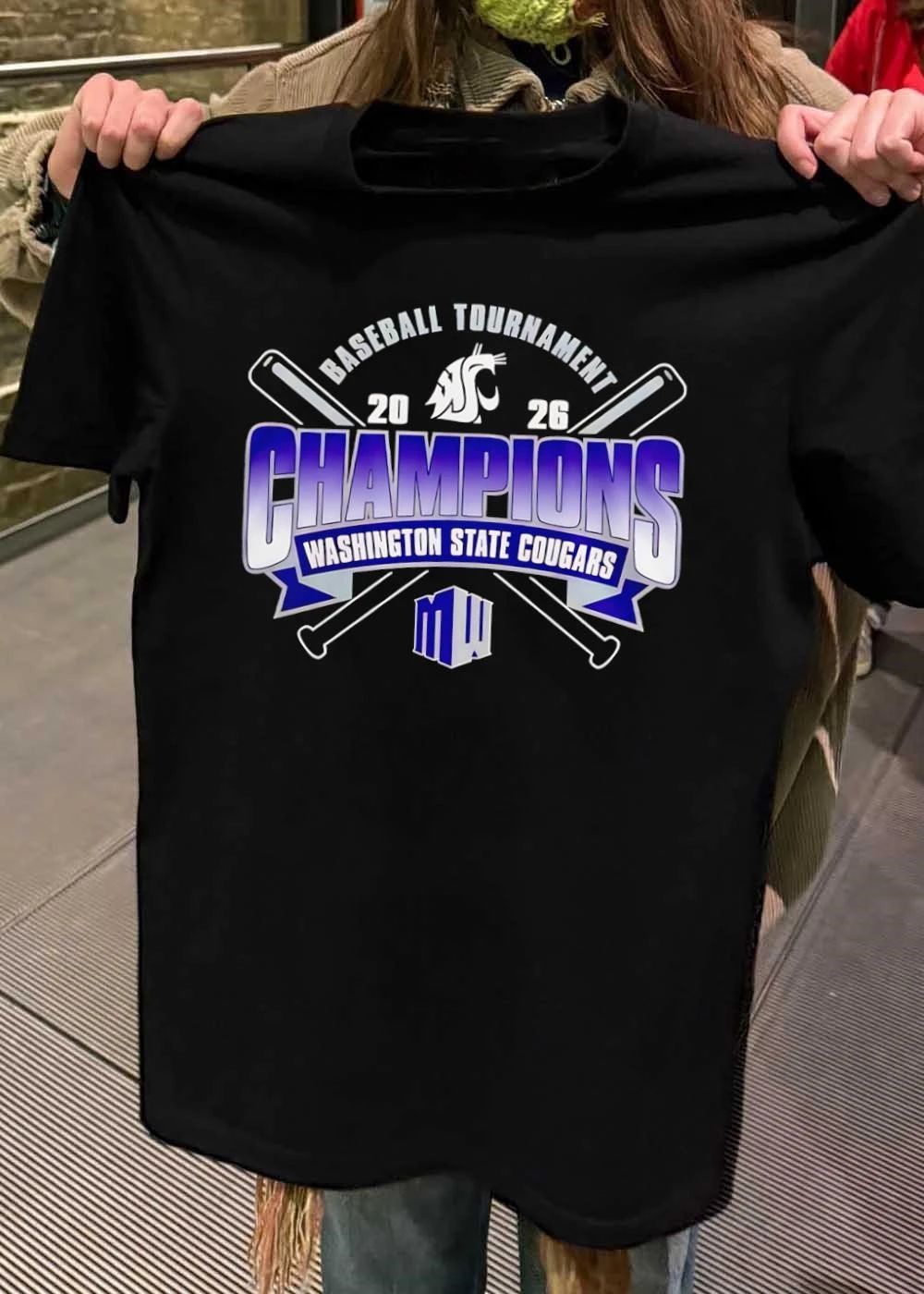 Washington State Cougars 2026 Baseball Tournament Champions MW Shirt