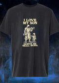 I Love My Son Despite His Small Biceps Hooded Knight Lifting Dumbbells T-Shirt