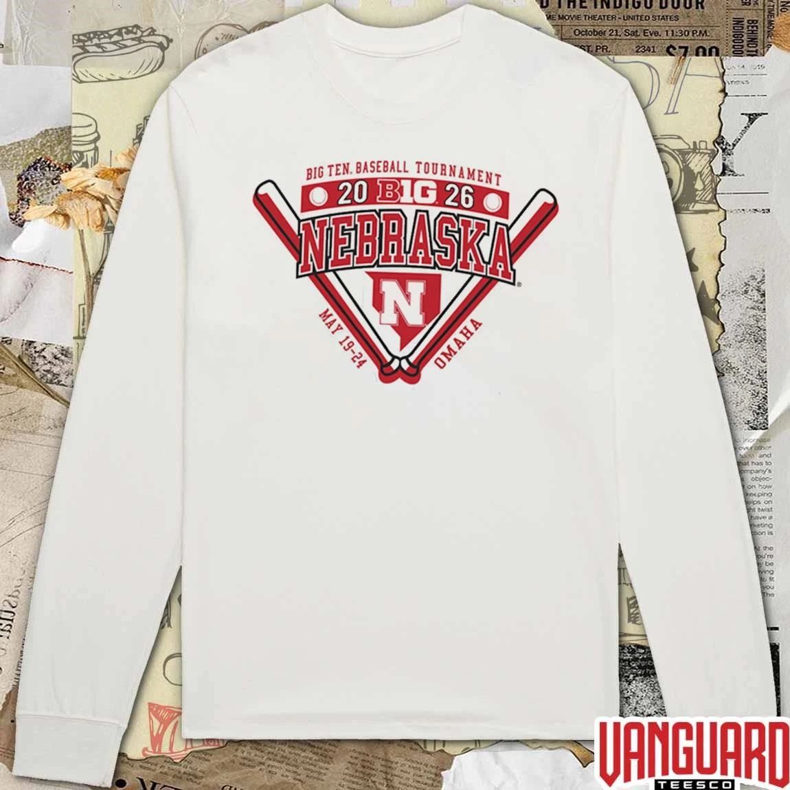 Nebraska Cornhuskers 2026 Big Ten Baseball Tournament Participant May 19-24 Omaha t-shirt