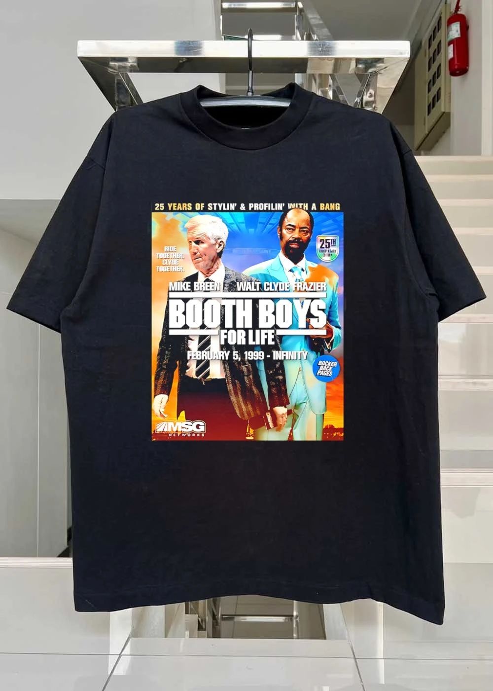 25th Anniversary Edition Booth Boys for Life Mike Breen Walt Clyde Frazier Shirt