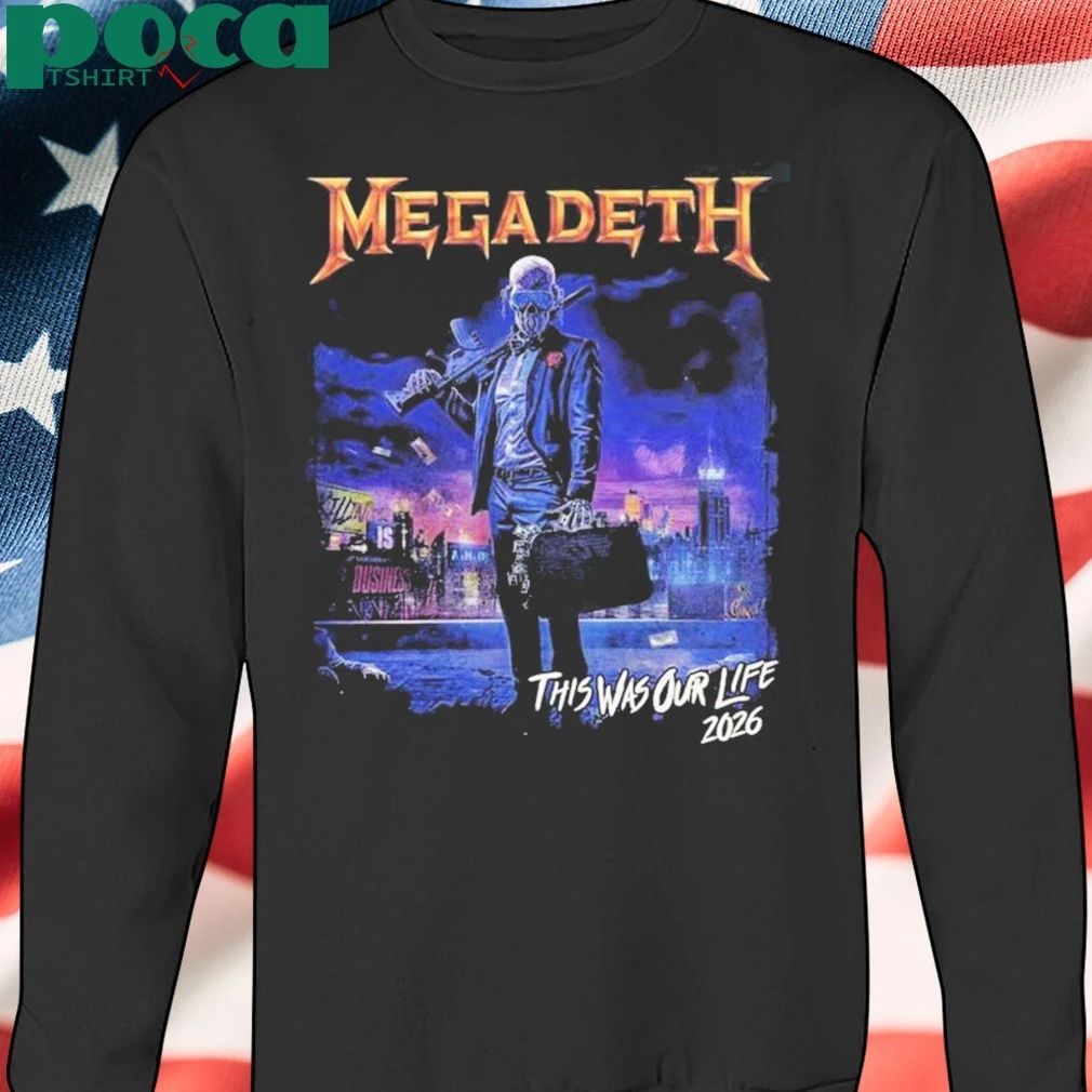 Megadeth This Was Our Life 2026 Latin America Tour Merch Gangster Vic Two Sided T-Shirt