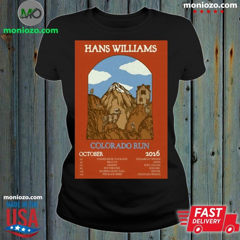 Original Hans Williams Tour Colorado Run October 2026 Poster Shirt