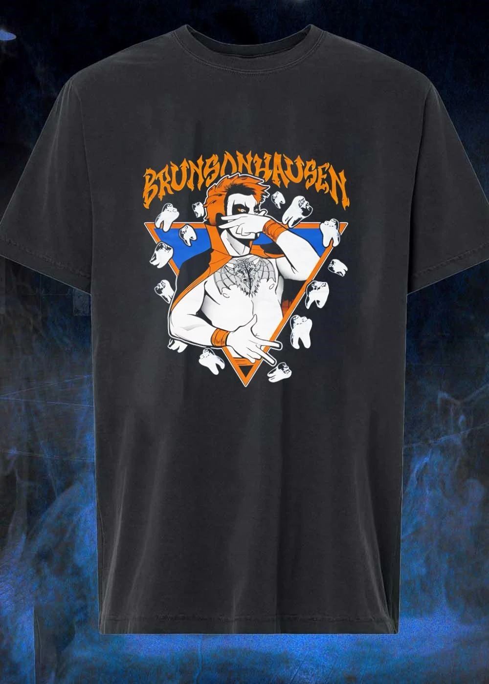 Brunsonhausen Vampire Character Posing with Teeth Men’s T-Shirt