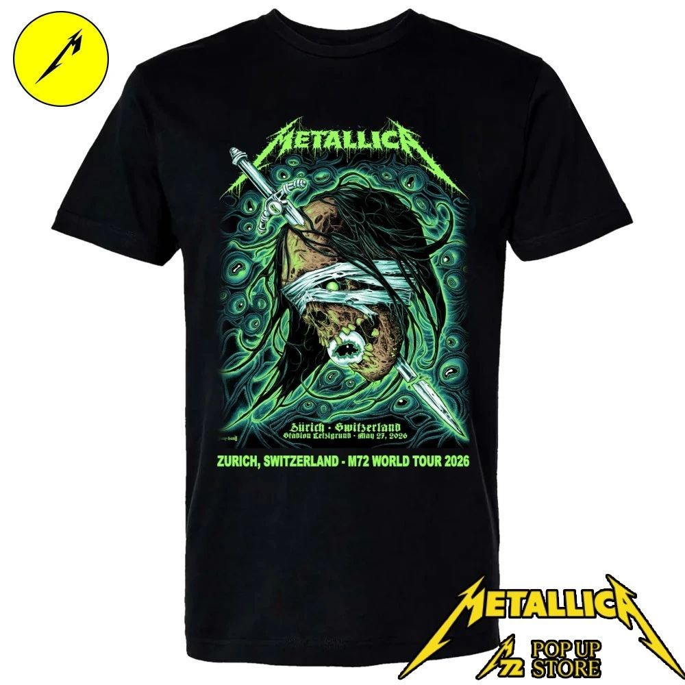 Metallica at Stadion Letzigrund in Zürich, Switzerland, on May 27, 2026, on the M72 World Tour By Mark Richards Shirt