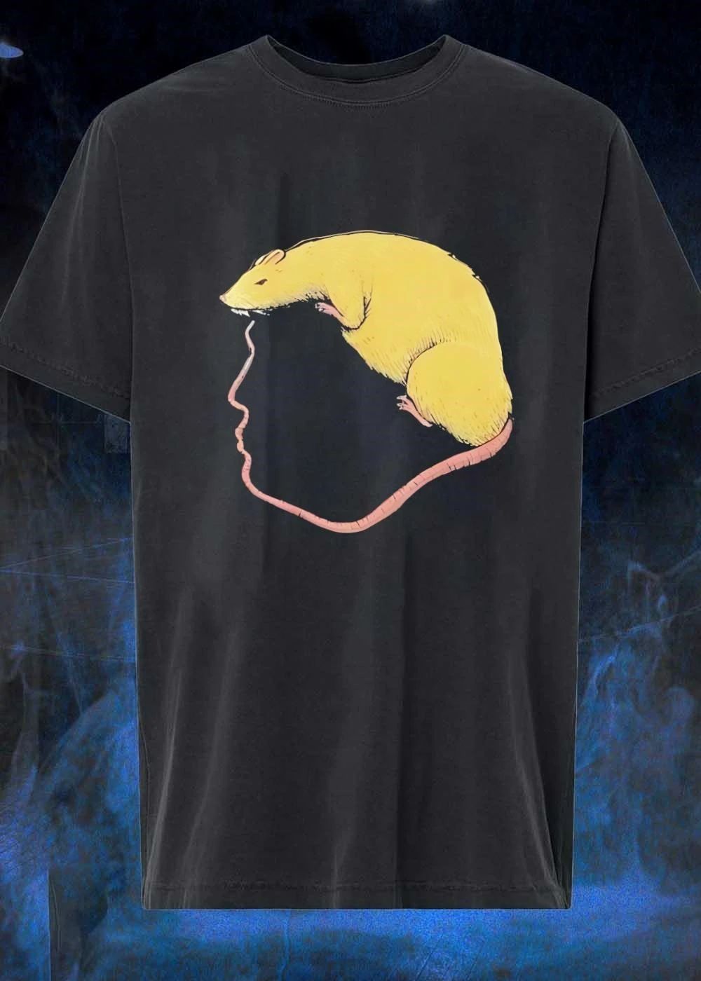 Yellow Rat Eating Tail Graphic shirt