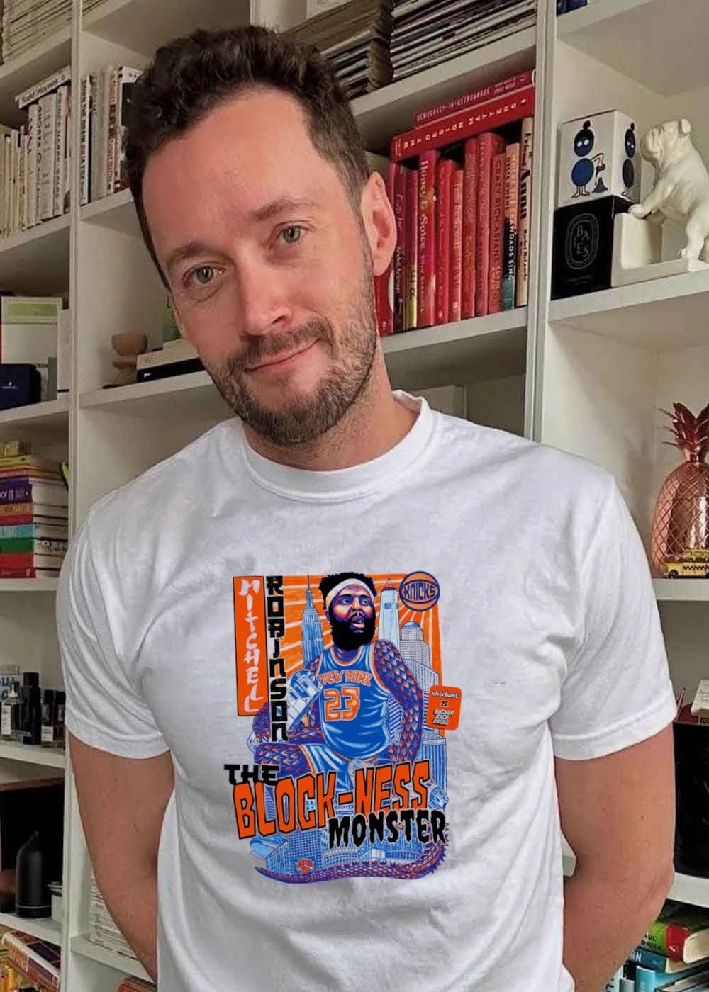 Mitchell Robinson the Block-Ness Monster Knicks T-Shirt